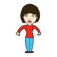 comic cartoon surprised woman N70