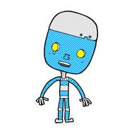 comic cartoon sad robot N3
