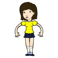 comic cartoon woman looking sideways N3