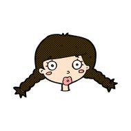 comic cartoon confused female face N3