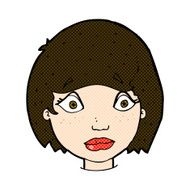 comic cartoon worried female face N3