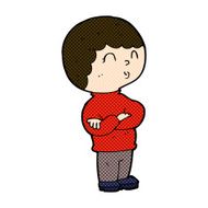 comic cartoon boy with folded arms N6