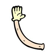 comic cartoon arm with rubber glove N2