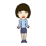 comic cartoon woman shrugging shoulders N136