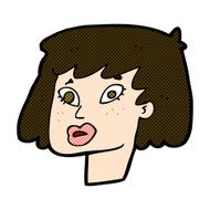 comic cartoon pretty female face N29