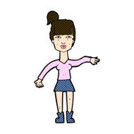 comic cartoon woman making dismissive gesture N6