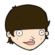 comic cartoon happy female face N55