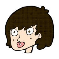 comic cartoon happy female face N56