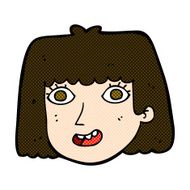 comic cartoon happy female face N57