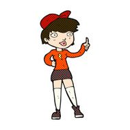 comic cartoon skater girl giving thumbs up symbol N3