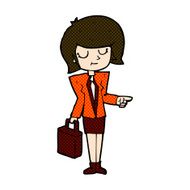 comic cartoon businesswoman pointing N3