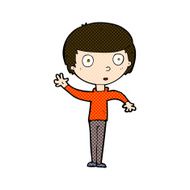 comic cartoon waving boy N6