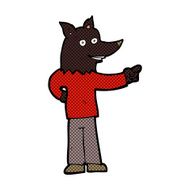 comic cartoon wolf man pointing N4
