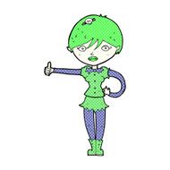 comic cartoon vampire girl giving thumbs up symbol N3