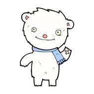 comic cartoon cute polar bear N13