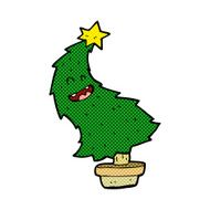 comic cartoon dancing christmas tree N6