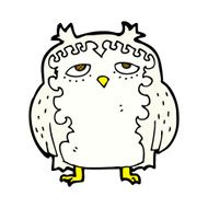 comic cartoon wise old owl N3