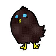 comic cartoon spooky black bird