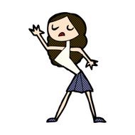 comic cartoon woman dancing N6
