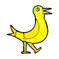 comic cartoon walking bird N6