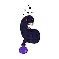 comic cartoon halloween ghost in bottle N5