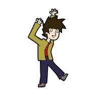 comic cartoon excited boy N43