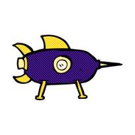 comic cartoon space rocket N12
