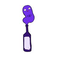 comic cartoon ghost in bottle N4