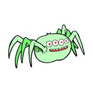 comic cartoon spooky spider N3