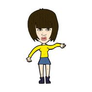 comic cartoon woman waving away N3