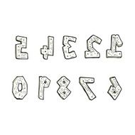 comic cartoon wooden numbers N3