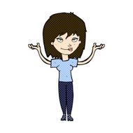 comic cartoon woman shrugging N18