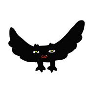 comic cartoon spooky vampire bat N6
