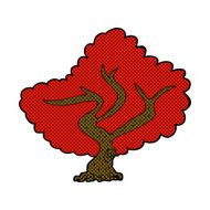 comic cartoon red tree
