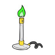 comic cartoon bunsen burner N2