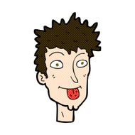 comic cartoon man sticking out tongue N9
