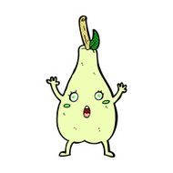 comic cartoon frightened pear N3