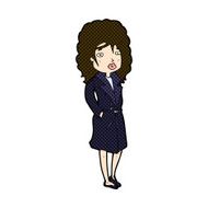 comic cartoon woman in trench coat N7