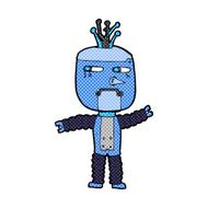 comic cartoon waving robot N5
