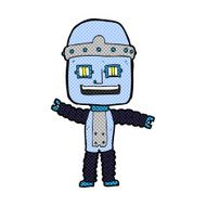 comic cartoon waving robot N6