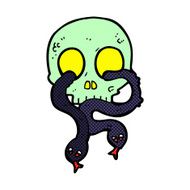 comic cartoon skull with snakes N3