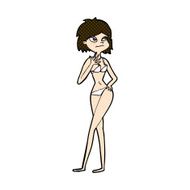 comic cartoon woman in bikini N14