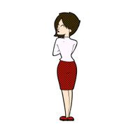 comic cartoon businesswoman ignoring N2