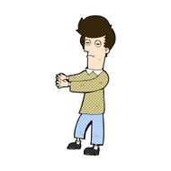 comic cartoon bored man showing the way N3