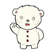 comic cartoon unhappy polar teddy bear
