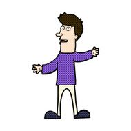 comic cartoon surprised man N38