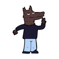 comic cartoon happy wolf man N6