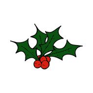comic cartoon christmas holly N3