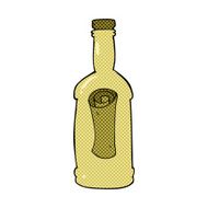 comic cartoon letter in a bottle N7