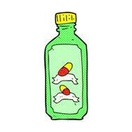 comic cartoon old bottle of pills N3